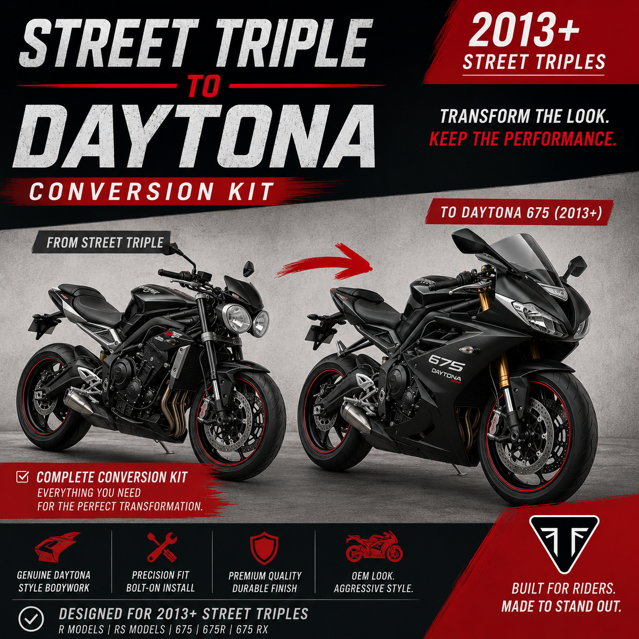 2013+ Triumph Street Triple to Daytona Conversion Kit
